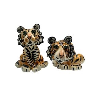 Character Collectibles Ark Safari Tiger Salt & Pepper Shakers‎ 2004 Ceramic Set
